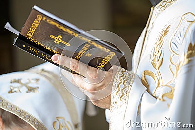 Objects and ornaments used in a christening ceremony Stock Photo