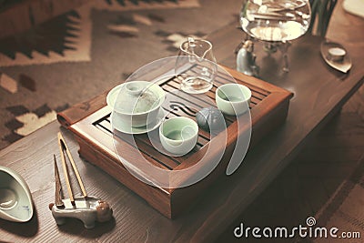 Objects for tea ceremony Stock Photo