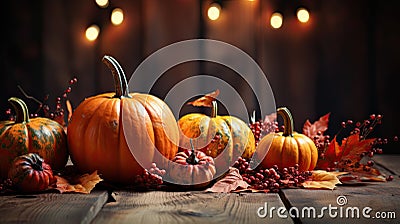 Objects to celebrate Thanksgiving and Halloween Stock Photo