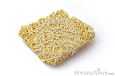 Oblique instance noodle on white background. Stock Photo