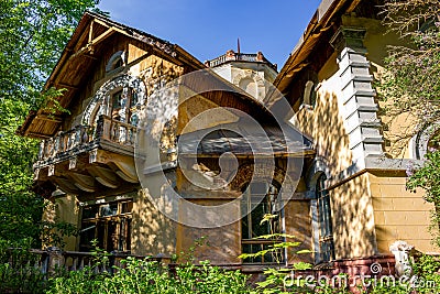 Obninsk, Russia - summer 2015: Manor Turliki, built 1899-1901 Editorial Stock Photo