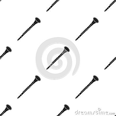 Oboe icon in black style isolated on white background. Musical instruments pattern stock vector illustration Vector Illustration