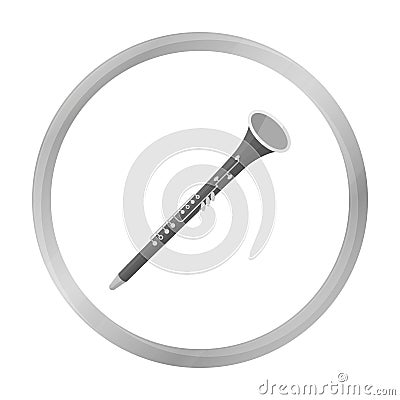 Oboe icon in monochrome style isolated on white background. Musical instruments symbol stock vector illustration Vector Illustration