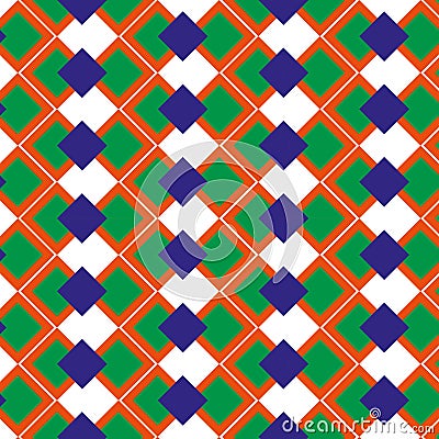 Illustration of a beautiful handmade pattern of checkered fabrics. Stock Photo