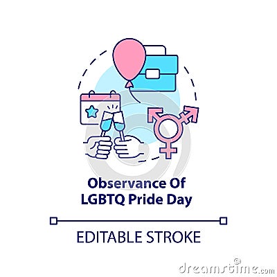 Observance of LGBTQ pride day concept icon Vector Illustration