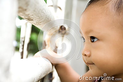 Observant baby Stock Photo