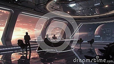 Observation Lounge in a Starship Stock Photo