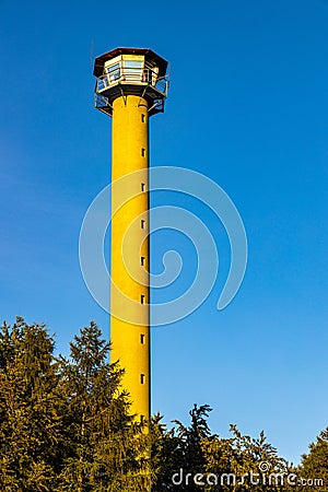 Observation tower over Bledowska Desert at Czubatka view point near Klucze in Lesser Poland Editorial Stock Photo