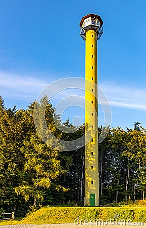 Observation tower over Bledowska Desert at Czubatka view point near Klucze in Lesser Poland Editorial Stock Photo