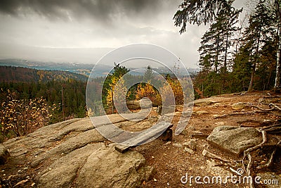 Observation Point Zloty Widok Golden View. Karkonoski National Stock Photo