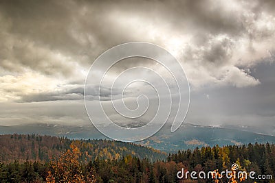 Observation Point Zloty Widok Golden View. Karkonoski National Stock Photo