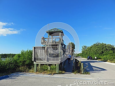 Observation Tower at Ding Darling Wildlife Refuge Editorial Stock Photo