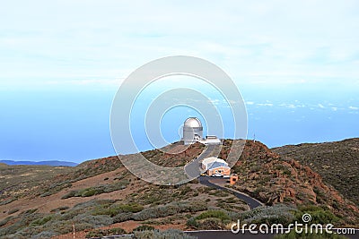 Observatories of the Roque de los Muchachos in the Caldera de Taburiente, La Palma, Canary Islands, Spain Stock Photo
