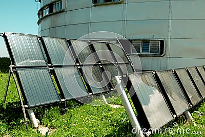 Observatory and solar battery Stock Photo