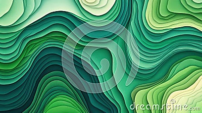 Observe swirling green layers, abstract art. waves of color create a vibrant, textured image. enjoy the beauty of Stock Photo