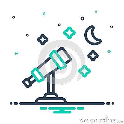 Mix icon for Observer, cosmos and magnify Vector Illustration