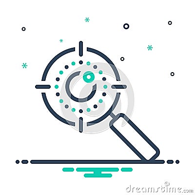 Mix icon for Observer, spyglass and discovery Stock Photo