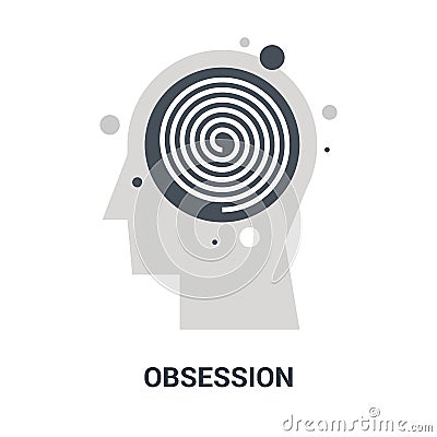 Obsession icon concept Vector Illustration