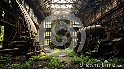Obsolete coal plant solitary and deteriorating Stock Photo