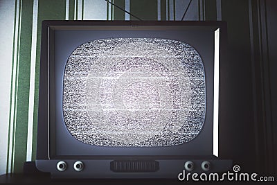 Obsolete TV with empty screen front Stock Photo