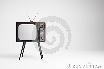 Obsolete TV on whiite background Stock Photo