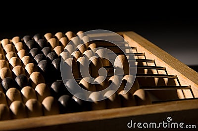 Obsolete wooden abacus Stock Photo