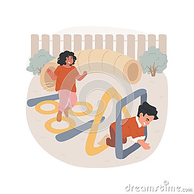 Obstacle course isolated cartoon vector illustration. Vector Illustration