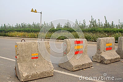 Obstacles on the road Stock Photo