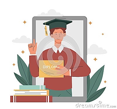 Obtaining diploma concept Vector Illustration