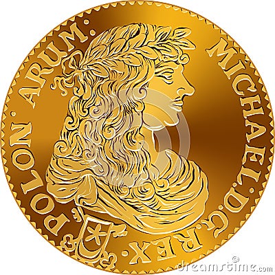 obverse of crown zloty by Michal Korybut Vector Illustration
