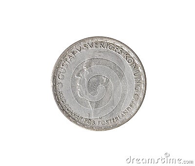 Obverse of One krona coin Stock Photo