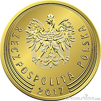 obverse Polish Money two groszy copper coin Stock Photo