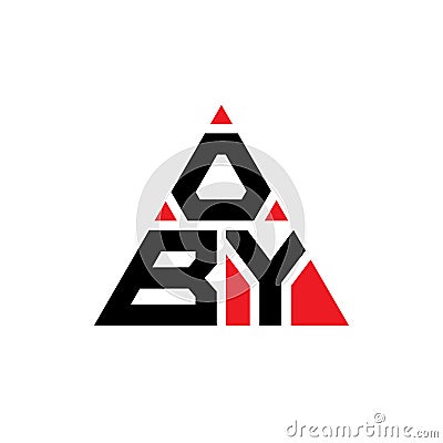 OBY triangle letter logo design with triangle shape. OBY triangle logo design monogram. OBY triangle vector logo template with red Vector Illustration