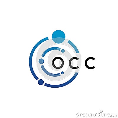 OCC letter technology logo design on white background. OCC creative initials letter IT logo concept. OCC letter design Vector Illustration