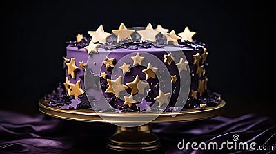 occasion purple and gold stars Cartoon Illustration