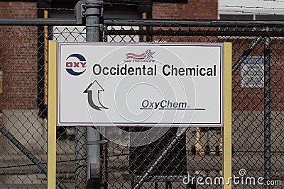 Occidental Chemical Corporation plant. Occidental Chemical manufactures chemicals including Sodium Silicate Editorial Stock Photo