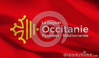 Occitanie regional flag, France, graphic elaboration Stock Photo
