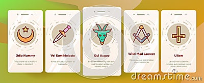 Occult, Demonic Entity Imagery Vector Onboarding Vector Illustration