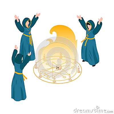 Occult Session Composition Vector Illustration