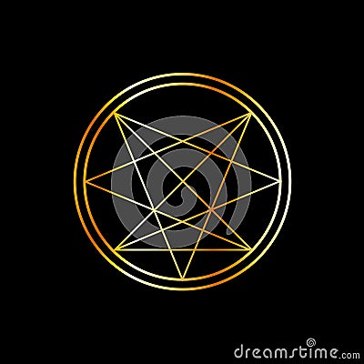 Occult symbol- Order of Nine Angles symbol in gold Vector Illustration