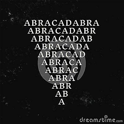 Occult symbols isolated on dark background. Abracadabra magic vector decorative element Vector Illustration