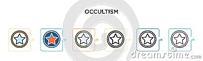 Occultism vector icon in 6 different modern styles. Black, two colored occultism icons designed in filled, outline, line and Vector Illustration