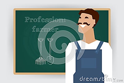 Occupation farmer worker profession. Vector Vector Illustration