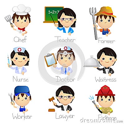 Occupation Icons Vector Illustration