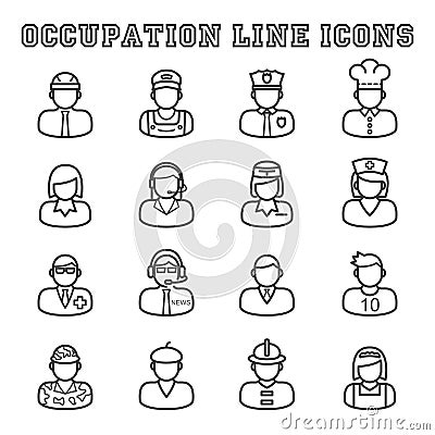 Occupation line icons Vector Illustration