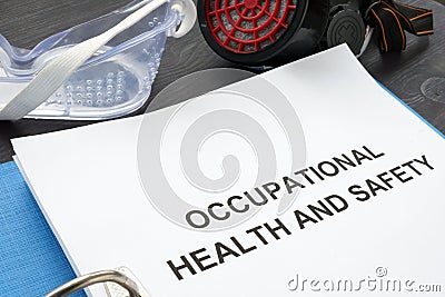 Occupational health and safety ohs act with the blue folder Stock Photo