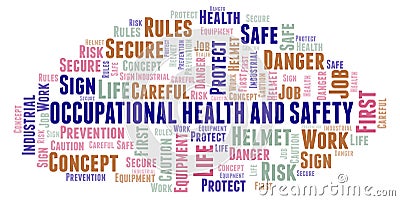 Occupational Health And Safety word cloud. Stock Photo