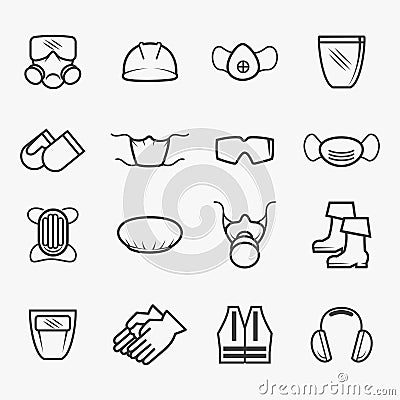 Occupational safety and health icons Vector Illustration