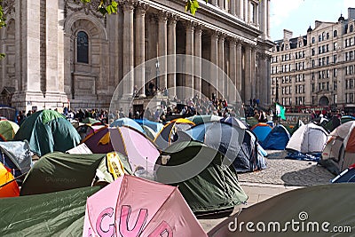 Occupy London Stock Exchange protesters Editorial Stock Photo