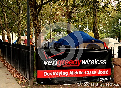 Occupy Providence protest big business. Editorial Stock Photo